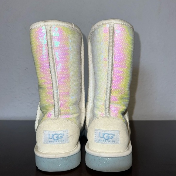 UGG Sequin Boots in Pink and Cream - Picture 1 of 3
